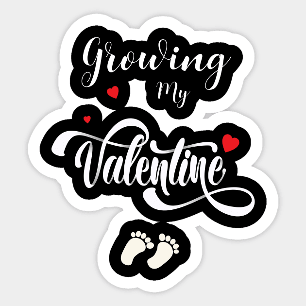 Growing My Valentine ,Pregnancy Announcement Valentines Day Sticker by kokowaza